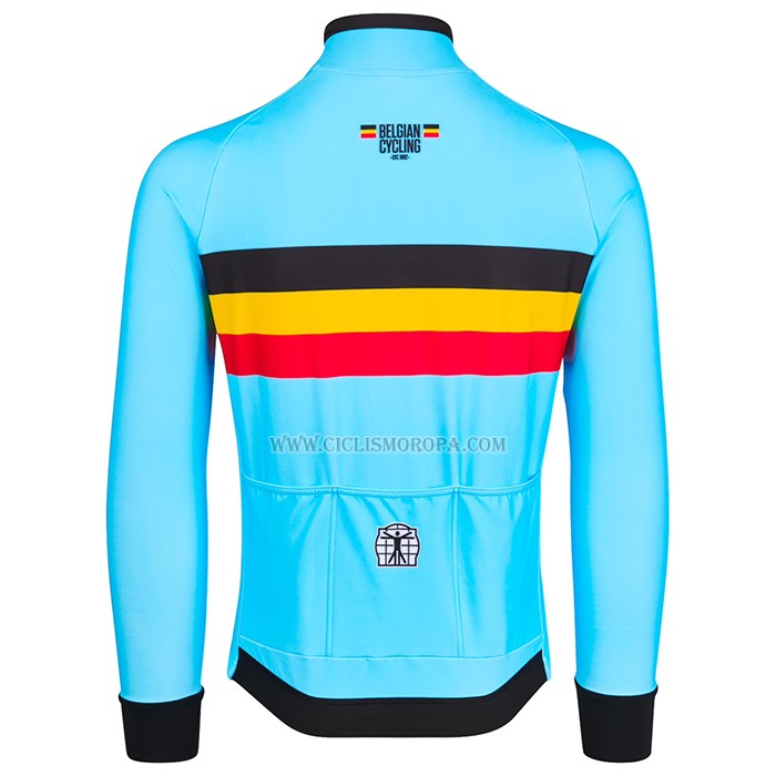2023 Ropa Ciclismo Belgica Azul Claro Mangas Largas y Culotte Largo